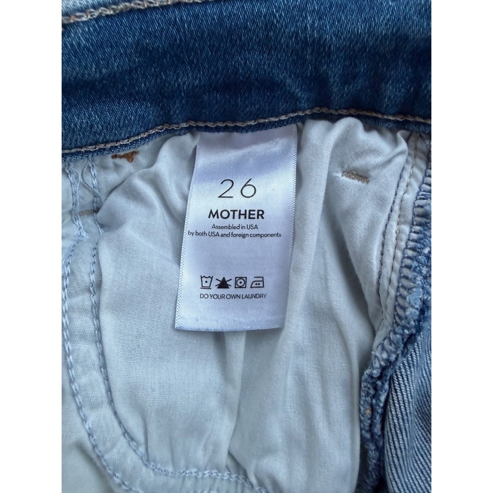 Mother 26 The Hustler Ankle Fray High Rise Bootcut Jeans Layover Wash - Picture 10 of 11
